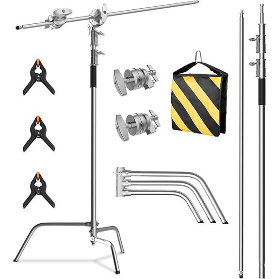 C Stand with Boom Arm for Photography Studio Lighting