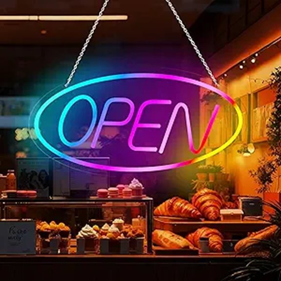 Multicolored LED Open Sign for Business