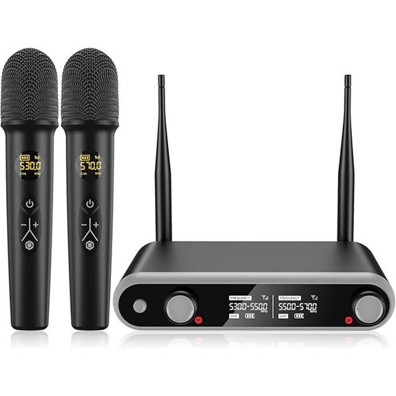 Wireless Microphone System for Karaoke (Dual UHF Mics)
